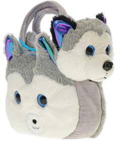PLYŠ Pes Husky 20cm set s psí kabelkou (plyšová hračka)