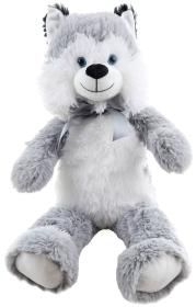 PLYŠ Pes Husky 55cm s mašlí (plyšová hračka)