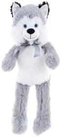PLYŠ Pes Husky 55cm s mašlí (plyšová hračka)
