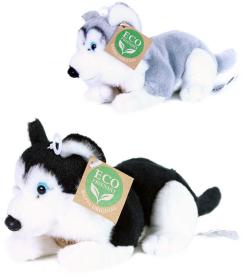 PLYŠ Pes husky ležící 17cm Eco-Friendly 2 barvy (plyšová hračka)