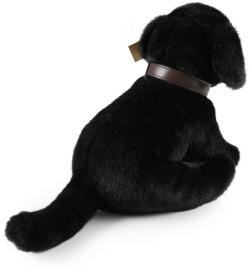 PLYŠ Pes labrador černý 25cm s vodítkem Eco-Friendly (plyšová hračka)