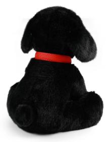 PLYŠ Pes labrador černý 28cm sedící s vodítkem Eco-Friendly (plyšová hračka)