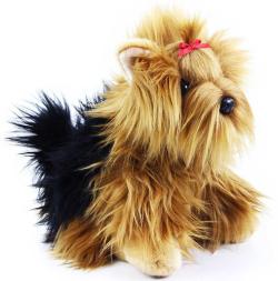 PLYŠ Pes yorkshire 30cm s mašličkou exkluzivní kolekce (plyšová hračka)