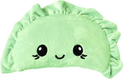 PLYŠ Polštářek knedlíček 42cm zelený s obličejem (plyšová hračka)