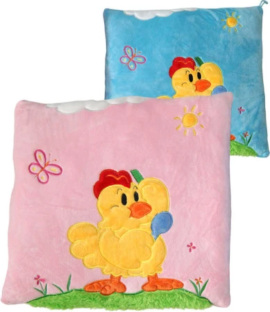 PLYŠ Polštářek kuřátko 33x33cm 2 barvy (plyšová hračka)