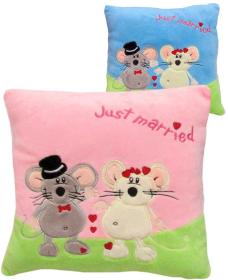 PLYŠ Polštářek myšky Love 25x25cm Just Married 2 barvy (plyšová hračka) PLYŠ Polštářek myšky Love 25x25cm Just Married 2 barvy (plyšová hračka)