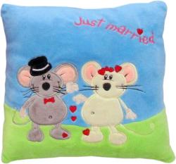 PLYŠ Polštářek myšky Love 25x25cm Just Married 2 barvy (plyšová hračka)