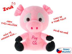 PLYŠ Prasátko baby Piky 21cm mluví česky na baterie Zvuk CZ (plyšová hračka)