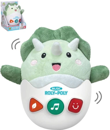 PLYŠ Roly-poly baby dino kývací pro miminko na baterie Světlo Zvuk PLYŠ Roly-poly baby dino kývací pro miminko na baterie Světlo Zvuk
