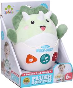 PLYŠ Roly-poly baby dino kývací pro miminko na baterie Světlo Zvuk