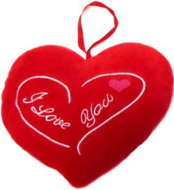PLYŠ Srdce 20cm s nápisem I love you / Kiss me 2 druhy (plyšová hračka)