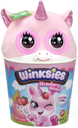 PLYŠ Winksies Strawberry jednorožec mrkající interaktivní na baterie Zvuk