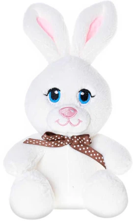 PLYŠ Zvířátko baby 15cm sedící s mašlí 3 druhy (plyšová hračka)