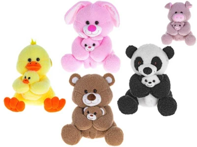 PLYŠ Zvířátko baby veselé s mládětem 5 druhů (plyšová hračka) PLYŠ Zvířátko baby veselé s mládětem 5 druhů (plyšová hračka)