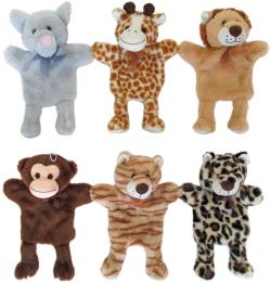 PLYŠ Zvířátko maňásek na ruku 30cm 6 druhů (plyšová hračka)