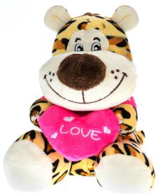 PLYŠ Zvířátko safari se srdíčkem Love 15cm 5 druhů (plyšová hračka)