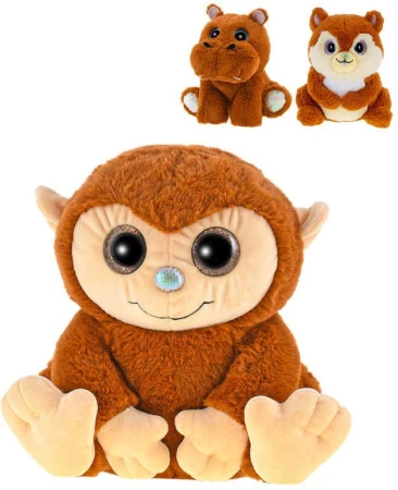PLYŠ Zvířátko safari sedící vonící 18-19cm karamel 3 druhy (plyšová hračka)