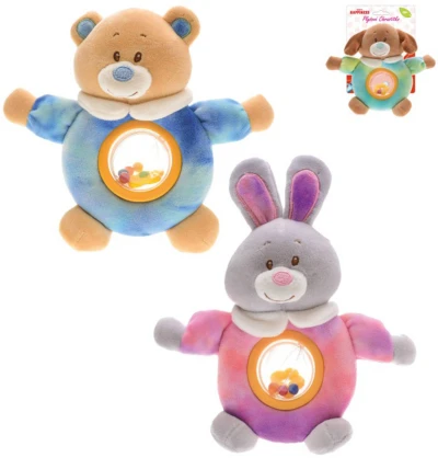PLYŠ Zvířátko v oblečku Baby Happiness s chrastítkem pro miminko 3 druhy PLYŠ Zvířátko v oblečku Baby Happiness s chrastítkem pro miminko 3 druhy