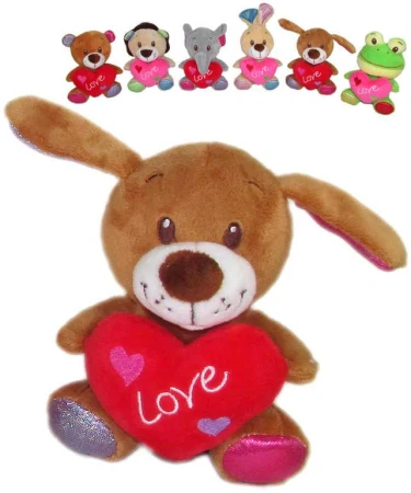 PLYŠ Zvířátko veselé se srdíčkem Love 14cm 6 druhů (plyšová hračka) PLYŠ Zvířátko veselé se srdíčkem Love 14cm 6 druhů (plyšová hračka)