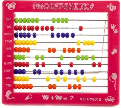 Počítadlo stojací kuličkové 100 kuliček plast 4 barvy