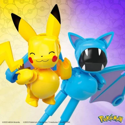 Pokémon Megablok set 2x Pokéball Pikachu + Zubat stavebnice 40 dílků
