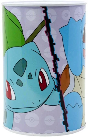 Pokladnička válec Pokémon 10x15cm dětská kasička kovová