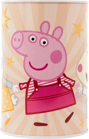 Pokladnička válec prasátko Peppa Pig 15cm dětská kasička plechová Pokladnička válec prasátko Peppa Pig 15cm dětská kasička plechová