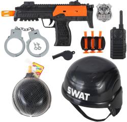 Policejní dětská sada samopal s přilbou a doplňky speciální jednotky SWAT Policejní dětská sada samopal s přilbou a doplňky speciální jednotky SWAT