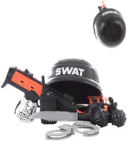 Policejní dětský set samopal s helmou a doplňky zásahová jednotka SWAT