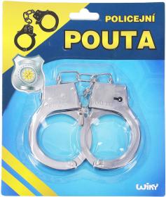 Policejní pouta kovová dětská set 1 pár se 2 klíčky