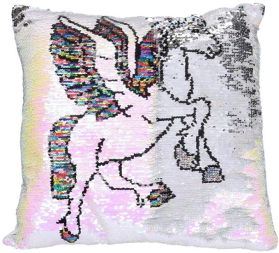 Vankúšik pegas dúhový 38x38cm flitrový trblietavý so zmenou vzhľadu Vankúšik pegas dúhový 38x38cm flitrový trblietavý so zmenou vzhľadu