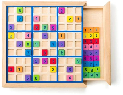 POPULAR DREVO Hra Sudoku stolná logická (drevená hračka)