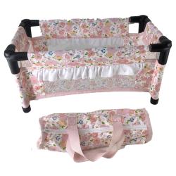 Postýlka pro panenky s cestovní taškou 42x23x20cm