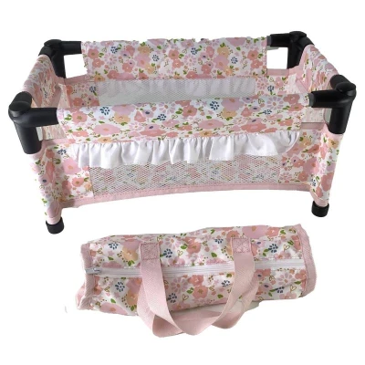 Postýlka pro panenky s cestovní taškou 42x23x20cm Postýlka pro panenky s cestovní taškou 42x23x20cm