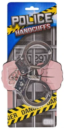 Pouta policejní kovová na kartě set se 2 klíčky OCEL