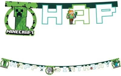 PROCOS Banner Minecraft 200cm závesná dekorácia narodeninová párty PROCOS Banner Minecraft 200cm závesná dekorácia narodeninová párty