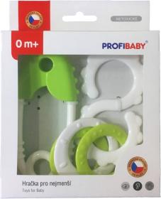 Profibaby Baby chrastítko špendlík + osmička v krabici pro miminko různé barvy
