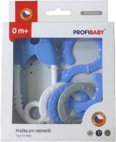 Profibaby Baby chrastítko špendlík + osmička v krabici pro miminko různé barvy