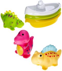 Profibaby Baby dinosaurus stříkací 3ks + lodička 3ks pro miminko do koupele Profibaby Baby dinosaurus stříkací 3ks + lodička 3ks pro miminko do koupele