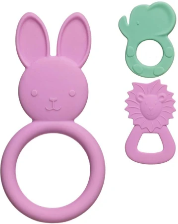 Profibaby Baby kousátko zvířátko silikonové pro miminko 3 druhy 2 barvy Profibaby Baby kousátko zvířátko silikonové pro miminko 3 druhy 2 barvy