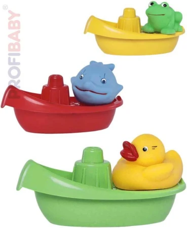 PROFIBABY Baby lodička do vody set se zvířátkem různé druhy pro miminko PROFIBABY Baby lodička do vody set se zvířátkem různé druhy pro miminko