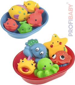 PROFIBABY Baby set vanička + 5 mořských zvířátek do vody 3 druhy pro miminko