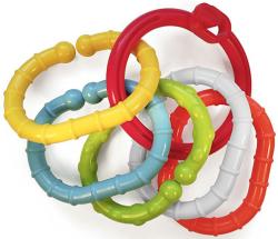 Profibaby Kroužek baby plastový s přívěsky chrastítko v sáčku