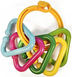 Profibaby Kroužek baby plastový s přívěsky chrastítko v sáčku