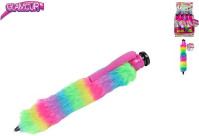 Propiska dětská Glamour Jumbo 28cm chlupatá duhová