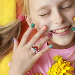 Prstýnek dětský pirátský černý 3cm univerzální velikost 4 druhy