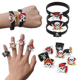 Prstýnek dětský pirátský černý 3cm univerzální velikost 4 druhy