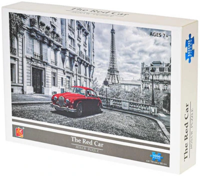 PUZZLE 1000 dílků Červené auto foto 70x50cm skládačka v krabici PUZZLE 1000 dílků Červené auto foto 70x50cm skládačka v krabici