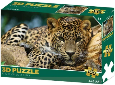 PUZZLE 3D Jaguár 31x23cm 100 dílků skládačka v krabici PUZZLE 3D Jaguár 31x23cm 100 dílků skládačka v krabici