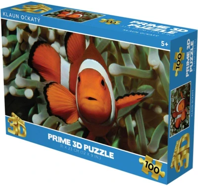 PUZZLE 3D Klaun očkatý 31x23cm 100 dílků skládačka v krabici PUZZLE 3D Klaun očkatý 31x23cm 100 dílků skládačka v krabici